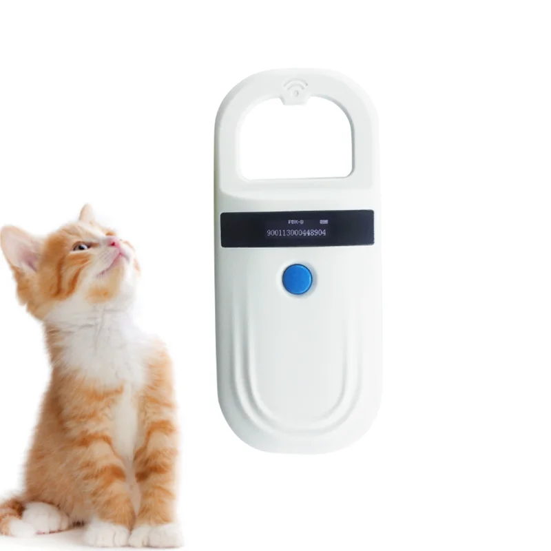 Lector de chips RFID portátil 134,2 KHz FDX-B ISO11784/11785 Pet para perro gato pantalla LCD escáner de Microchip Animal