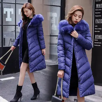 

Long Down Cotton Coat Female Oversize Padded Loose Winter Jacket Women Clothes Warm Thick Plus Size 4XL Hooded Winter Coat Q2041