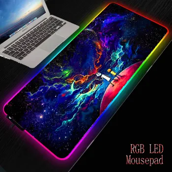

XGZ Morty Anime Gaming RGB Gamer Large Mousepad LED Lighting USB Keyboard Colorful Desk Pad Mice Mat for PC Laptop Desktop