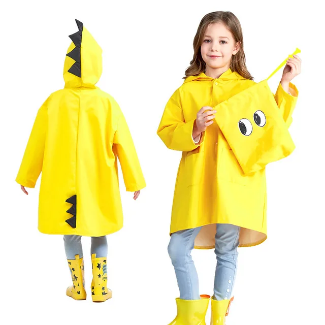 Cute Dinosaur Waterproof Raincoat for Children Kids Boys Girls Outdoor Trench Poncho Student Rainwear waterproof raincoat