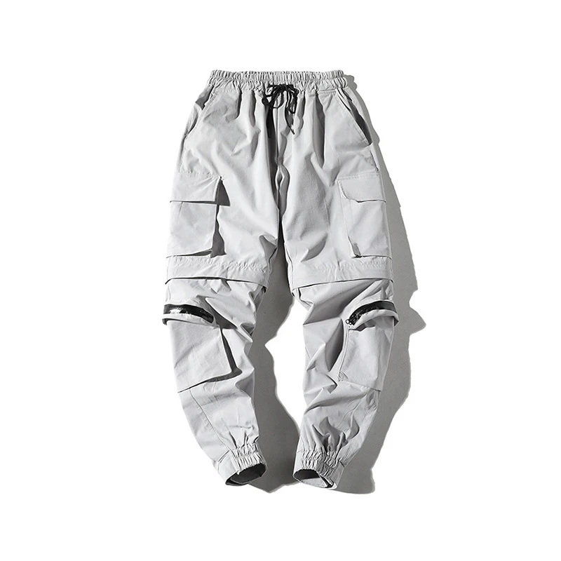 Harajuku/Одежда для пребывания на открытом воздухе штаны, новые модные штаны уличная шить Цвет Джоггеры в стиле «хип-хоп», длинные штаны Для мужчин с эластичной резинкой на талии, брюки-карго - Цвет: Gray 9023