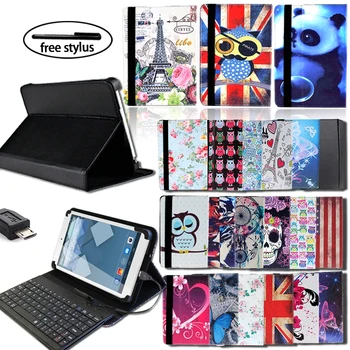 

Anti-Dust tablet Case PU Leather Stand Wired keyboard For Alcatel 1T/3T/A30/OneTouch POP/Pix Foldable Touchpad Keyboard Case