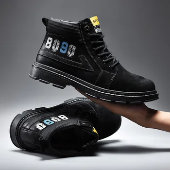 

Men's boots winter warm shoes 2019 men's sports shoes rubber soles outdoor snow boots casual shoes non-slip rubber pedal work sh