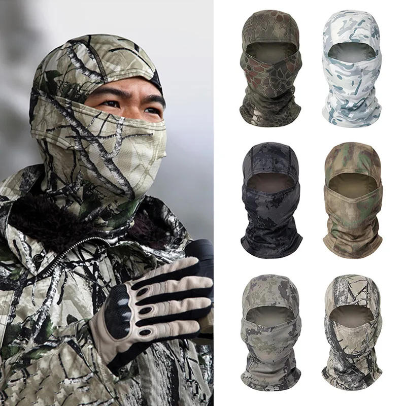 Military Camouflage Balaclava Outdoor Cycling Fishing Hunting Hood Protection Army Tactical Full Face Scarf Head Face Mask Cover 2