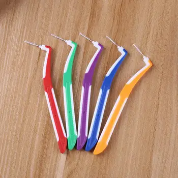 

5pcs L Interdental Brushes Teeth Oral Push-Pull Cleaning Dental Floss Stick