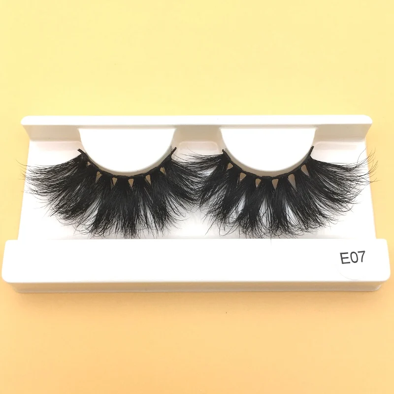 E07 white tray Настоящие норковые ресницы, норковые ресницы, пряди, бесплатно, 3D, 25 мм, ресницы, мягкие драматические ресницы E10 Maquiagem - Цвет: E07 white tray