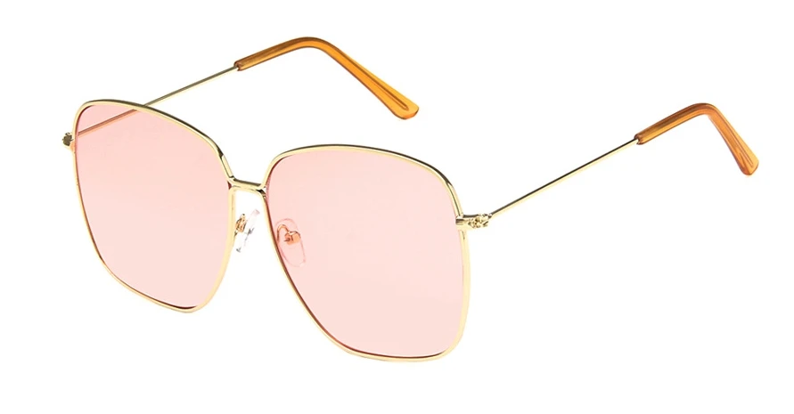 47095 негабаритных квадратных солнцезащитных очков для мужчин и женщин Модные Оттенки UV400 Винтажные Очки - Цвет линз: gold pink