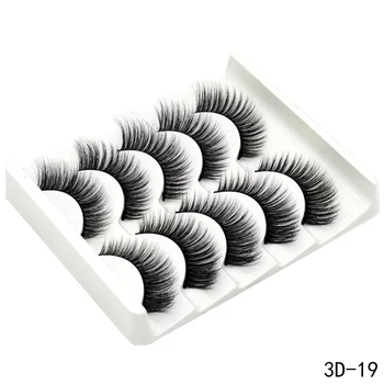 

Catwo 5Pairs 3D Faux Mink Hair False Eyelashes Natural/Thick Long Eye Lashes Wispy Makeup Beauty Extension Tools