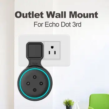 

Outlet Wall Mount Holder Cord Bracket For AMAZON Echo Dot 3rd Gen Voice Assistant Plug In Kitchen Bedroom Portable Audio Stand