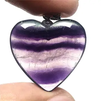 

Genuine Natural Rainbow Fluorite Heart Necklace Pendant For Woman Lady Man Crystal 23x7mm Beads Gemstone Fashion Jewelry AAAAA