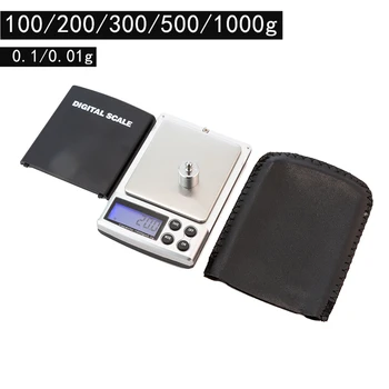 激安 0.01/0.1グラム精度液晶デジタルスケール100/200/300/500/1000グラムミニ電子グラム重量バランススケール茶ベーキングスケール計量