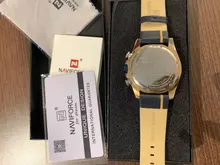 NAVIFORCE-reloj deportivo de lujo para hombre, cronógrafo de pulsera de cuero genuino militar, azul de marca, a la moda，hombre，relojes para hombre，relojes，rrelojes de cuarzo para hombre，relojes analógicos para hombre