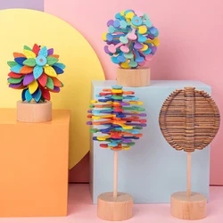 Criatividade helicone rotativa lollipop alívio do estresse de madeira brinquedos para crianças arte decoração spinner brinquedo adulto presente escritório em casa