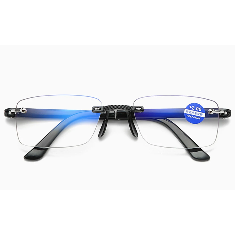 Lentes De Lectura Sin Ontura Para Ujer, Tr90, Con Bloqueo De Luz Azul