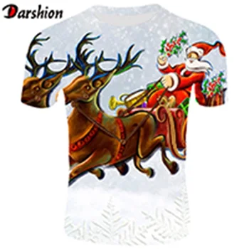 

Christmas Men's T-shirt 3D Printed Tshirts Fashion Men's Short Sleeve Summer New Men's clothes tops and Tees For Boys Tshirts