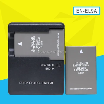 

2pc EN-EL9a ENEL9a Battery 1080mAh For Nikon D60 D5000 D40X D40 D3X D3000 D30 Cameras With MH-23 charger