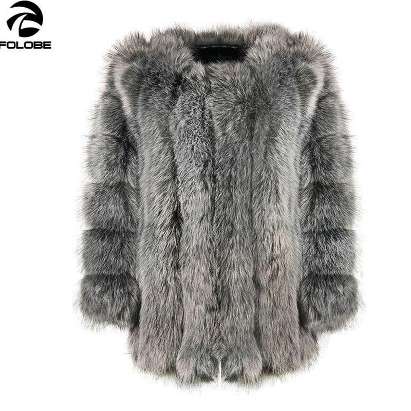 

FOLOBE Winter Faux Fox Fur Coat For Women Fashion Long Sleeve Thick Warm Loose Fur Jacket Long Coats Women Casual Outerwear