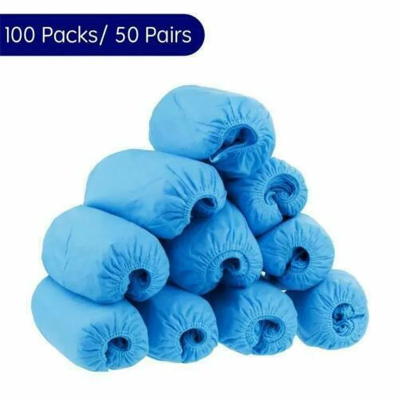 Disposable Shoe Cover Blue Anti Slip Plastic Cleaning Overshoes Boot Safety Shoe Covers Carpet Cleaning Overshoes Protective