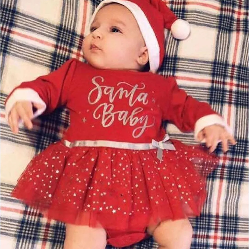Рождественские наряды для малышей; милое платье; одежда для малышей; комбинезон-пачка; платья; Roupas De Bebes Menina; От 0 до 2 лет для новорожденных; одежда для маленьких девочек