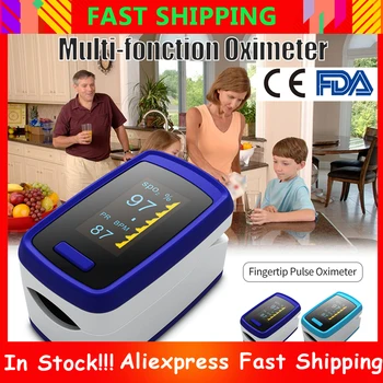

LED Display Blood Oxygen Sensor Digital Fingertip Pulse Oximeter Finger Saturation SpO2 Heart Rate Monitor Meter Pulsioximetro