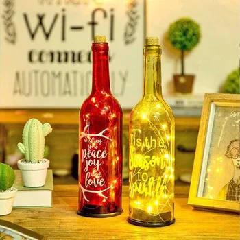 

1M 2M Battery Powered Garland Wine Bottle Lights with Cork 10 20 LED Copper Wire Colorful Fairy Lights String for Party Wedding