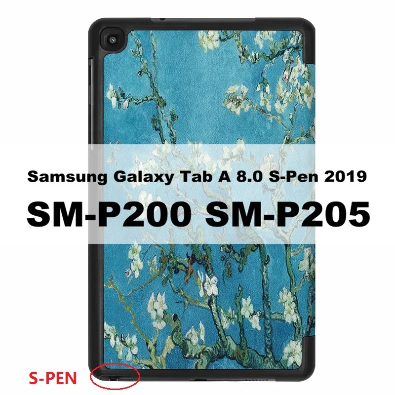3-в сложенном виде чехол для samsung Galaxy Tab A8 с Стилус S-Pen 8," Магнитная Крышка для samsung SM-P200 SM-P205 SM-T290 SM-T295 Fundas - Цвет: A8 with S Pen