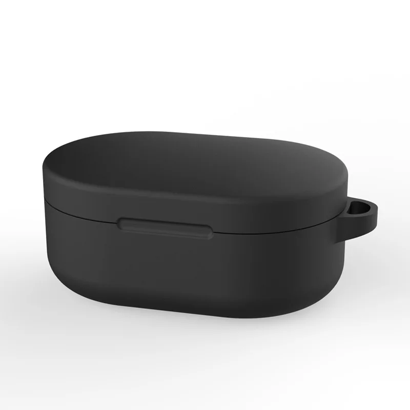 Силиконовый чехол с пряжкой для Red mi AirDots Air dots чехол, беспроводной Bluetooth чехол s - Цвет: Черный