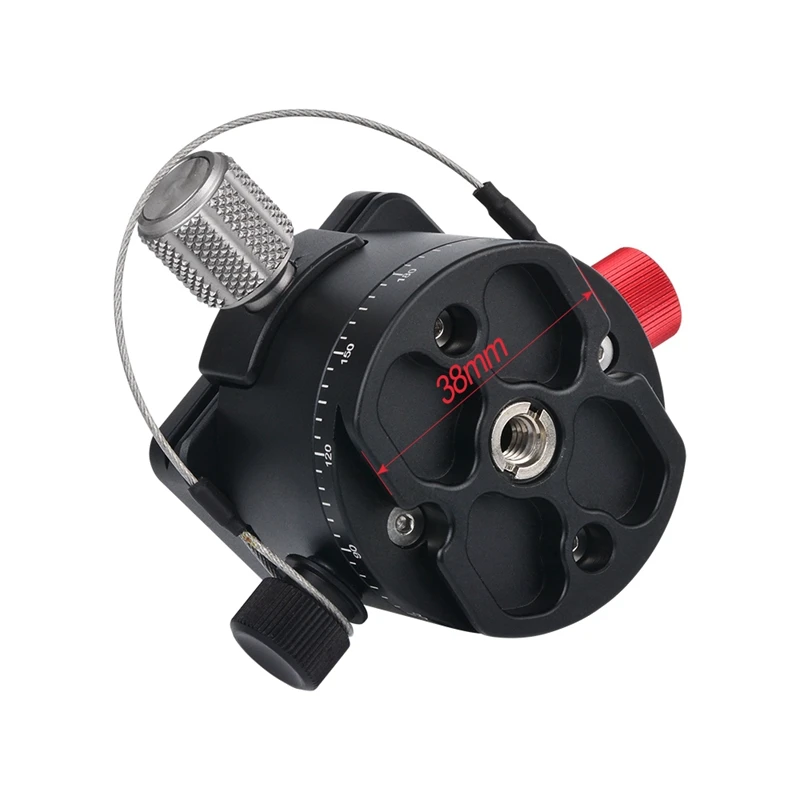 DH-50 Panoramic Ball Head Indexing Rotator Tripod Head Aluminum Alloy Max. Load 22Lbs for Canon Nikon Sony DSLR Camera