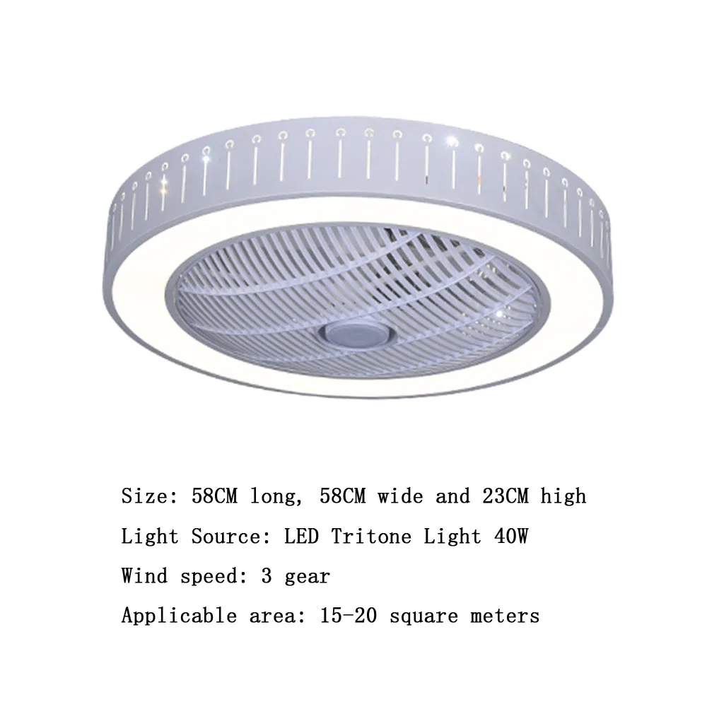 Светодиодный потолочный вентилятор с 3 цветами освещения и 3 шестернями скорости ветра вентилятор света с пультом дистанционного управления - Цвет лезвия: Белый