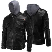 Европейская и американская элегантная мужская одежда, большой размер, кожаное пальто Кэрри, простое локомотивное приталенное пальто с капюшоном, Высококачественная кожаная куртка