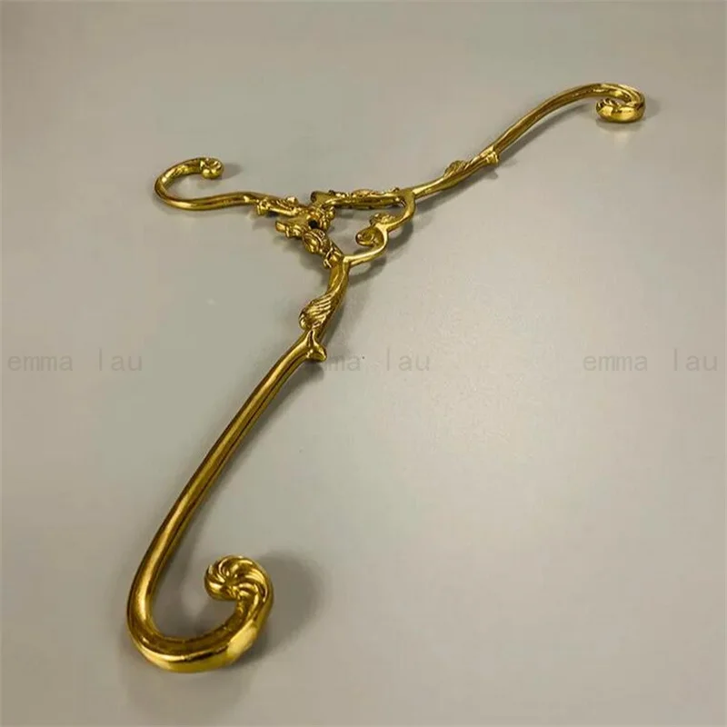 Light Luxury Retro Hanger Solid Brass Wardrobe Hanger Strong Clothes Hanger Coat Hanger Metal Rack Hanger