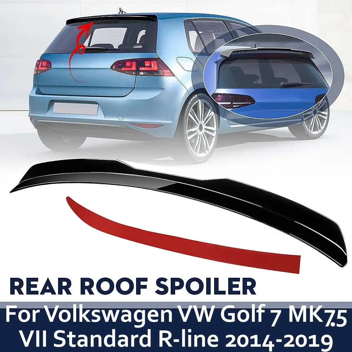 Задний спойлер на крышу для Volkswagen VW Golf 7 MK75 VII GTI R-Line 2014 2015 2016 2017 2018 2019 глянцевый