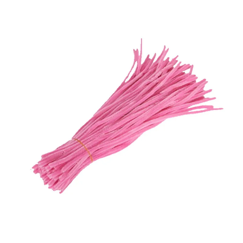 Pink 100 шт ручной работы креативный шерстяной корень Топ скручивающийся бар ручной работы пушистый бар железная проволока цветные плюшевые DIY Бесплатные Игровые Украшения - Цвет: Pink