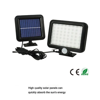 

56/30 LED Garden Solar Lights Ipx7 Waterproof Solar Lamp Wide Angle Solar Motion Sensor For Pathway Garage/Swimming Pool split m