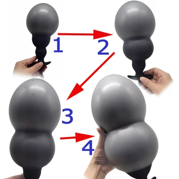Inflatable Expansion Diameter 13cm Huge Anal Plug Big Butt Plug Vagina Anus Expansion BDSM Prostate Massage Ass Dilator Sex Toys 3