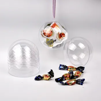 

5CM/10CM Christmas transparent ball ornaments can place small gifts hollow balls Christmas decoration hanging balls gift box