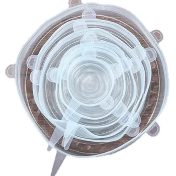 

6pcs Silicone Stretch Lids Fresh Food Wraps Bowl Cup Pot Cover Seal Reusable