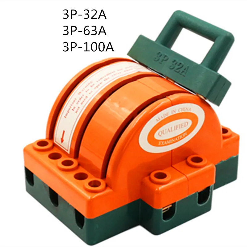 

DPDT3P 32A 63A 100A Three Pole Double Throw Knife Disconnect Switch 220V/380V