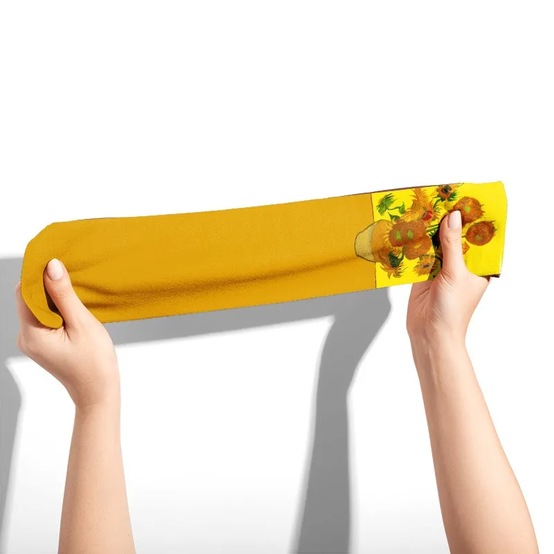 Mona Lisa Retro Printed Art Socks For Unisex Fashion Funny Famous Painting Long Socks Van Gogh Starry Night Women Cotton Socks