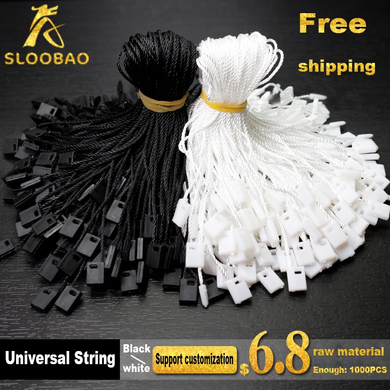 

Free shiping High quality black and waite hang tag string hang tag strings cord for garment stringing price hangtag or seal tag