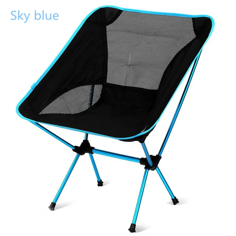 Sky Blue Открытый портативный складной стул легкий компактный складной рюкзак стулья для пляжа, рыбалки, туризма, пикника, путешествий - Цвет: Sky Blue