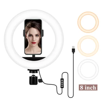 

M20 USB Interface Dimmable LED Selfie Ring Light Camera Phone Photography Video Makeup Lamp With Tripod Phone Clip