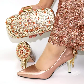 

Italian Ladies Shoes and Bags To Match Fashionable African Shoes Women High Quality Shoes Women High Heels For Party T40