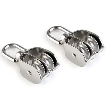 

Double Pulley Block 2pcs Stainless Steel 304 Double Swivel Pulley Block