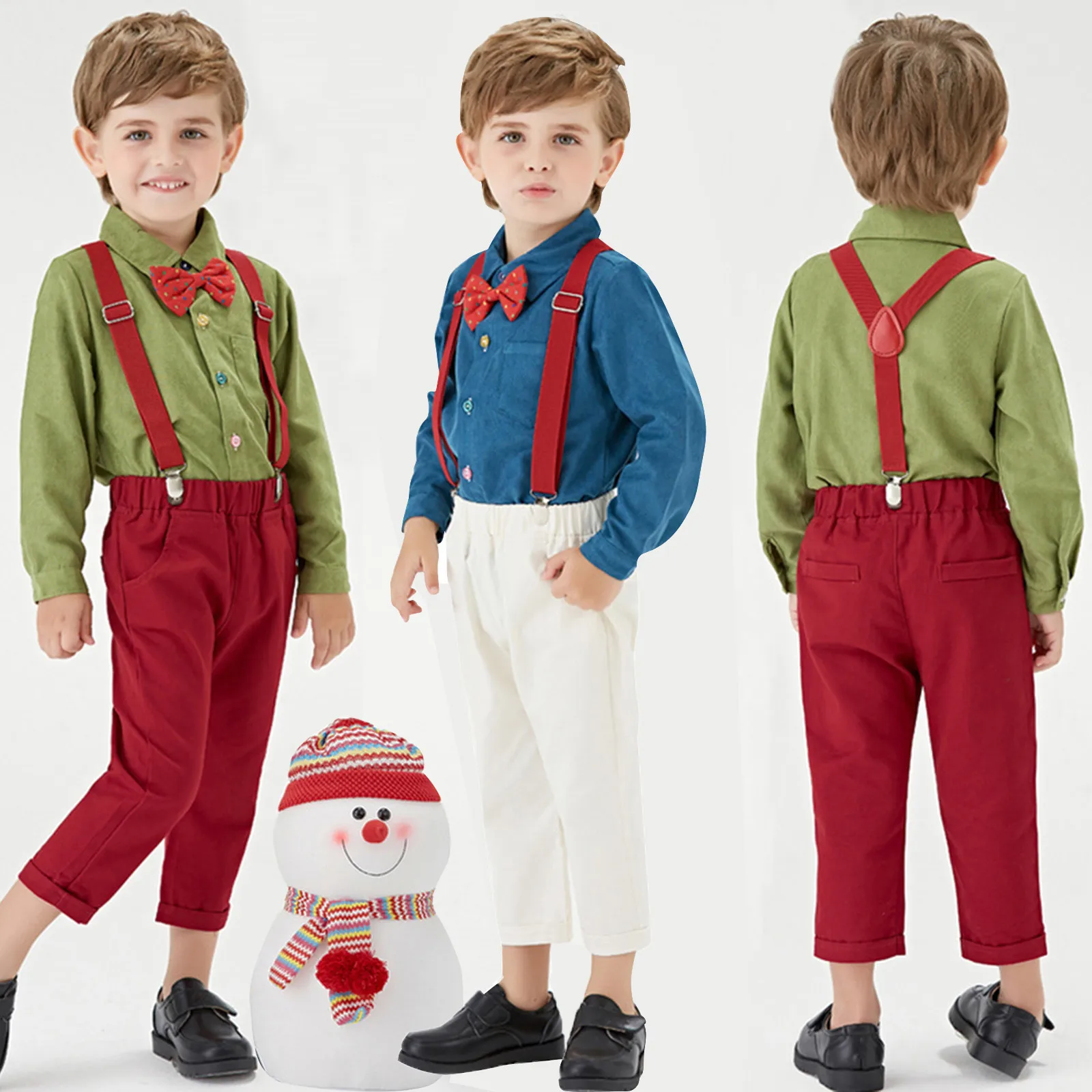 

2020 Christmas three-piece suit for boys Baby Kids Boys Christmas Gentleman Set T-shirt Pants Trousers Clothes Casual fashion M5