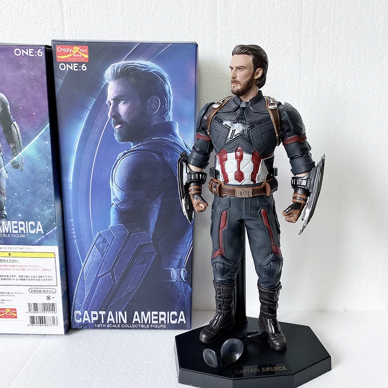 30 см Сумасшедшие игрушки фигурка американского капитана Модель Marvel Мстители игрушечная Статуэтка кукла подарок