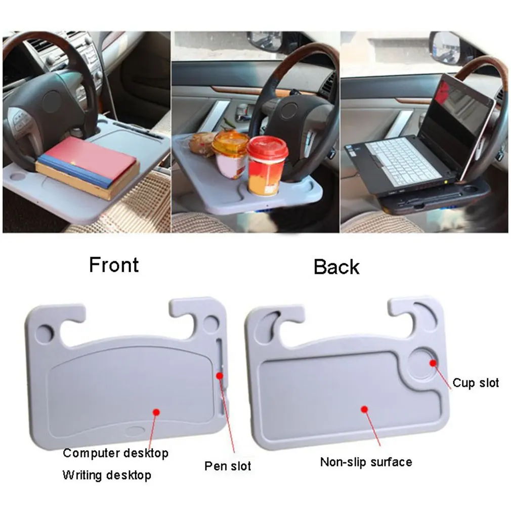 

Car Desk Coffee Holder Laptop Computer Table Steering Wheel Universal Portable Eat Work Drink Seat Tray Goods Auto Accessories