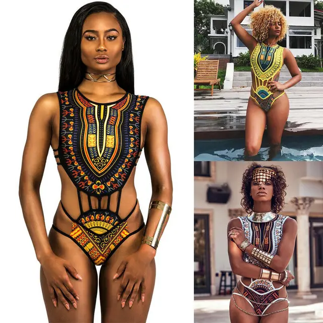Niero Push-up Bikini African Floral Printed Swimsuit