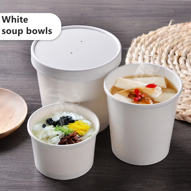 500x 8oz To-Go Soup Bowls Disposable Food Take Outs Containers for