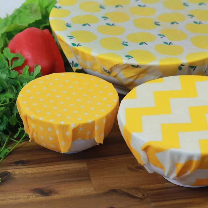 Wraps Beeswax-Wrap Kitchen-Wrap-Replacement Eco-Friendly Organic Reusable 3pack Mixed-Pattern